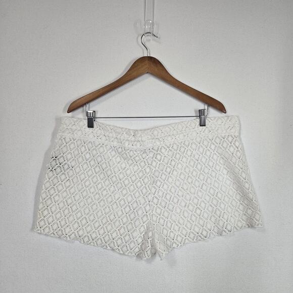 Joe Boxer White Crochet Shorts Sz XXL See Through Drawstring Waist Beachwear - Picture 3 of 11